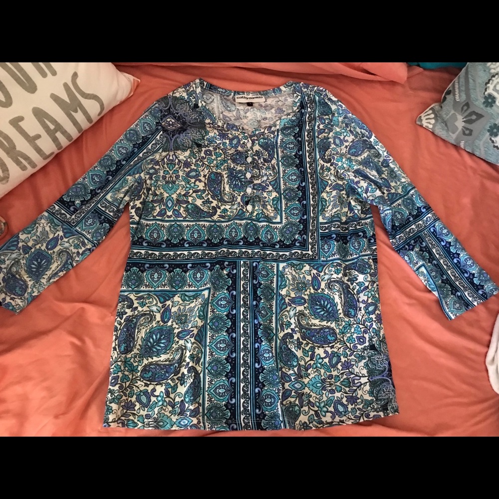 Blue Paisley Top